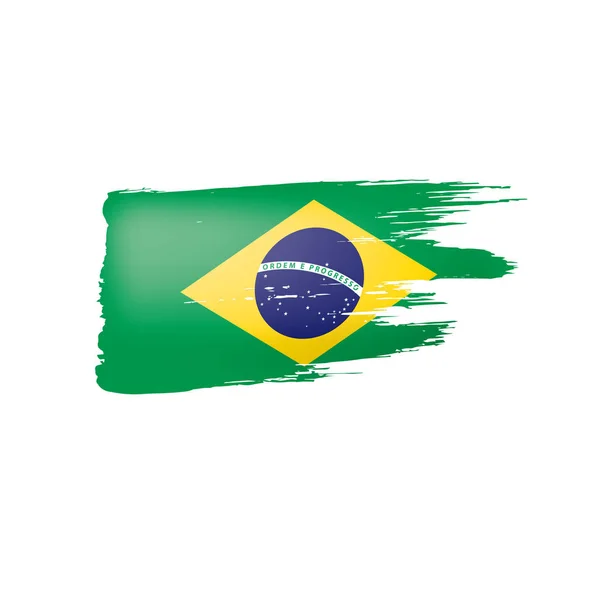 Bandiera Brasile, illustrazione vettoriale su sfondo bianco — Vettoriale Stock