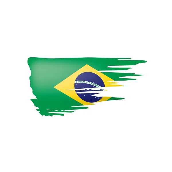 Flaga Brazylii, wektor ilustracja na białym tle — Wektor stockowy