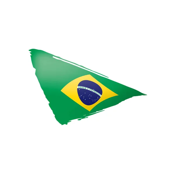 Brezilya bayrağı, beyaz bir arka plan üzerinde vektör çizim — Stok Vektör