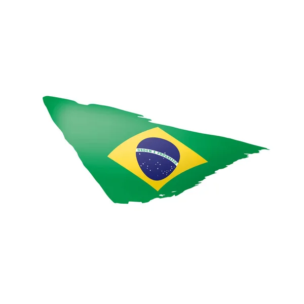 Brazil flag, vector illustration on a white background — Stock Vector