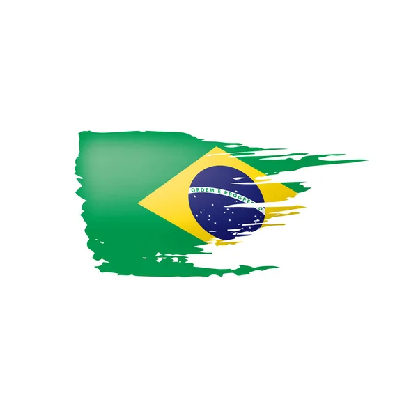 Brasilianische Flagge, Vektorabbildung auf weißem Hintergrund — Stockvektor