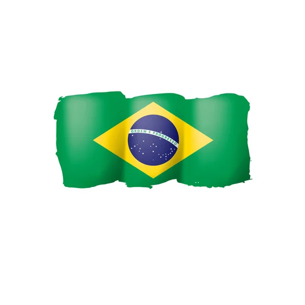 Βραζιλία σημαία, εικονογράφηση διάνυσμα σε λευκό φόντο — Διανυσματικό Αρχείο