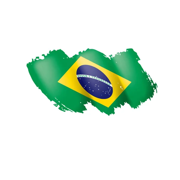 ブラジルの国旗は、白の背景にベクトル画像 — ストックベクタ