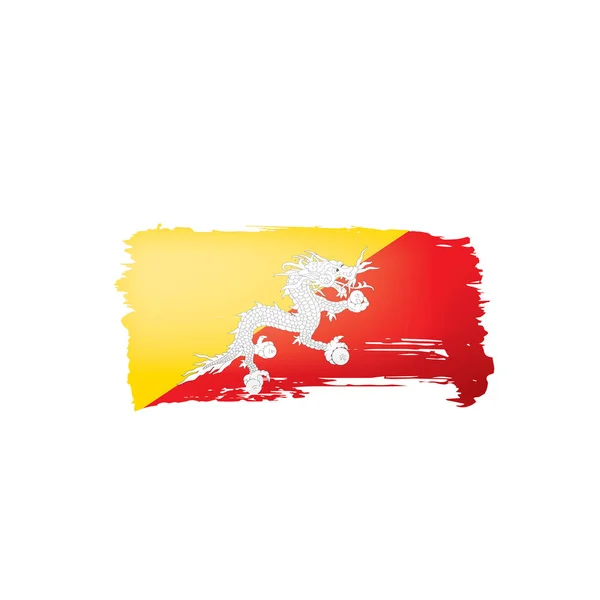 不丹国旗，白色背景上的矢量插图 — 图库矢量图片