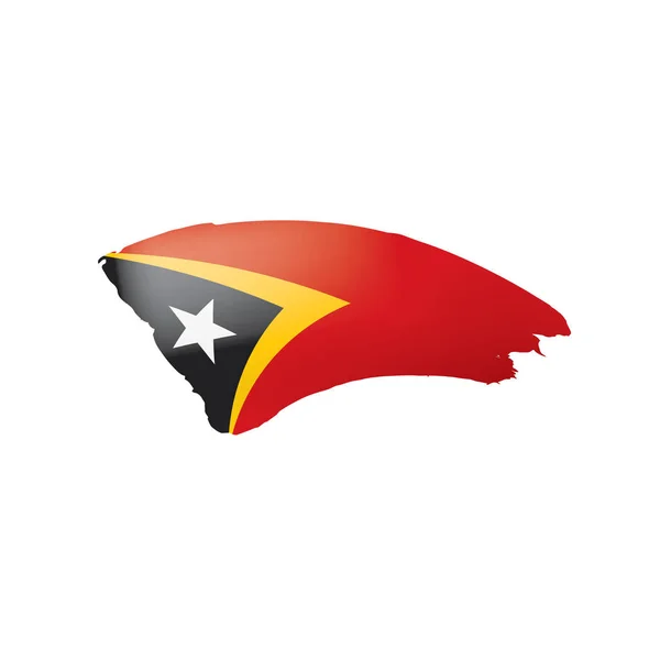 Doğu Timor bayrağı, beyaz arkaplanda vektör çizimi — Stok Vektör