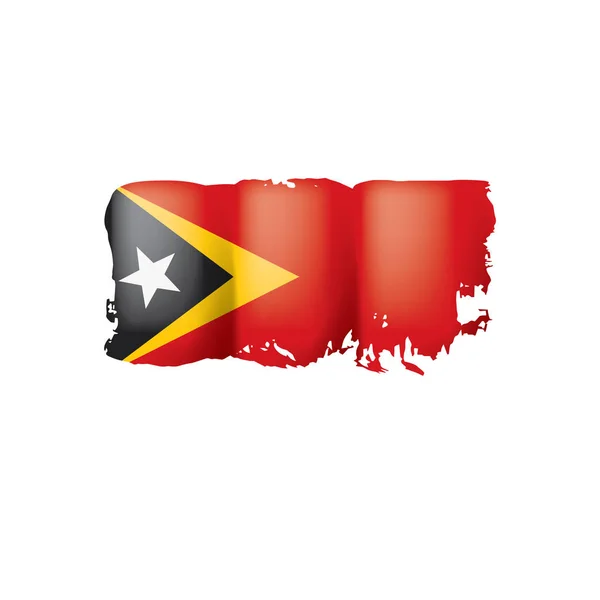 Oost timor vlag, vector illustratie op een witte achtergrond — Stockvector