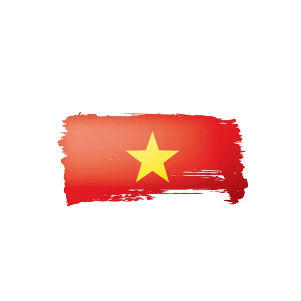 Bendera Vietnam, ilustrasi vektor pada latar belakang putih - Stok Vektor