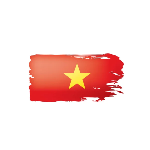 Bendera Vietnam Ilustrasi Vektor Pada Latar Belakang Putih - Stok Vektor