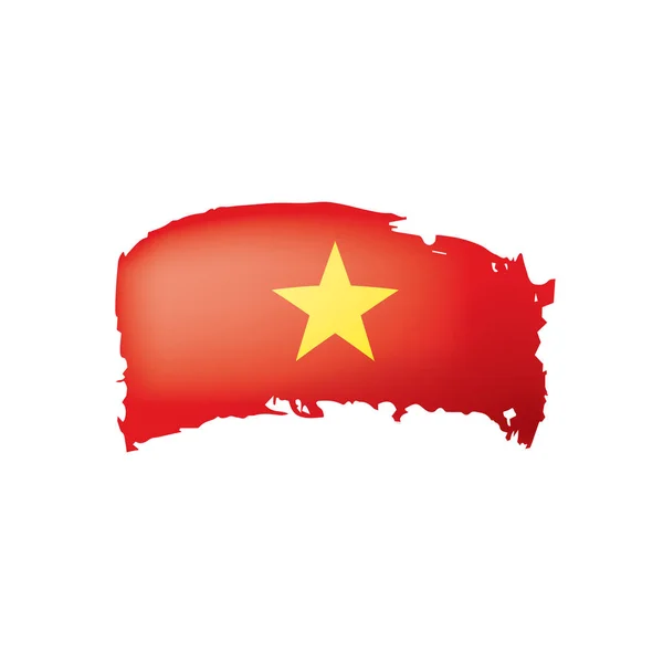 Vietnam vlajka, vektorové ilustrace na bílém pozadí — Stockový vektor