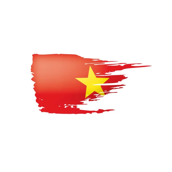 Vietnam vlag, vector illustratie op een witte achtergrond — Stockvector