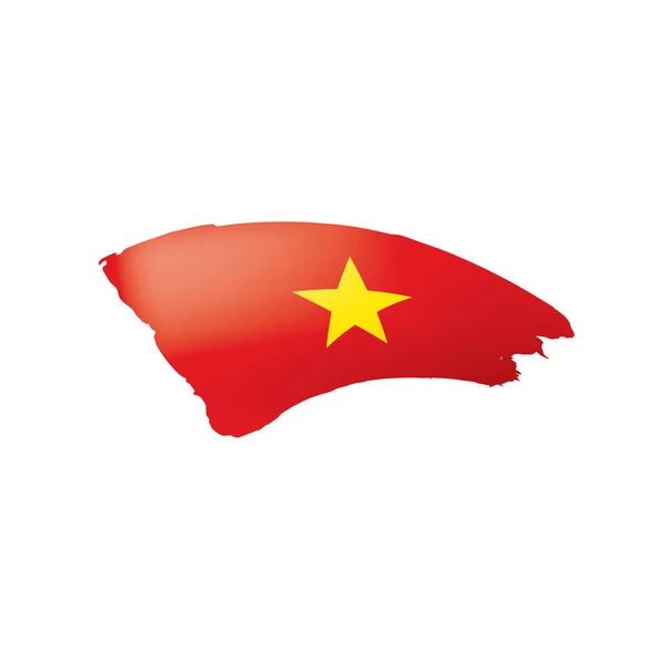 Bendera Vietnam, ilustrasi vektor pada latar belakang putih - Stok Vektor