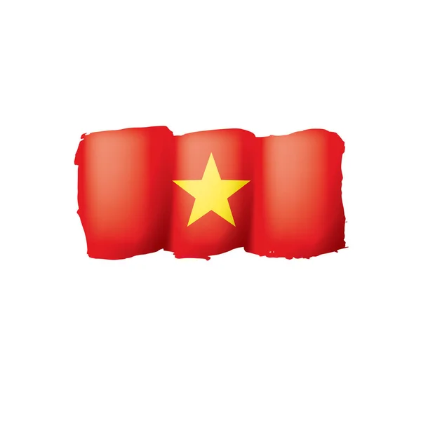 Bandera de Vietnam, ilustración vectorial sobre fondo blanco — Vector de stock