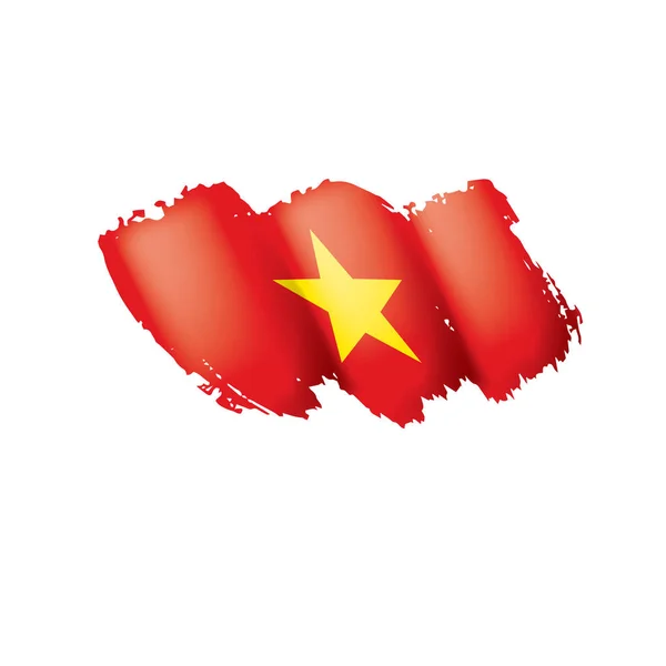 越南国旗，白色背景上的矢量插图 — 图库矢量图片