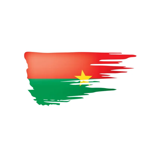 Bandera de Burkina Faso, ilustración vectorial sobre fondo blanco — Archivo Imágenes Vectoriales