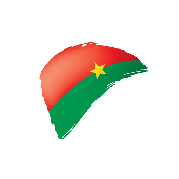 Σημαία Μπουρκίνα Φάσο, διανυσματική απεικόνιση σε λευκό φόντο — Διανυσματικό Αρχείο