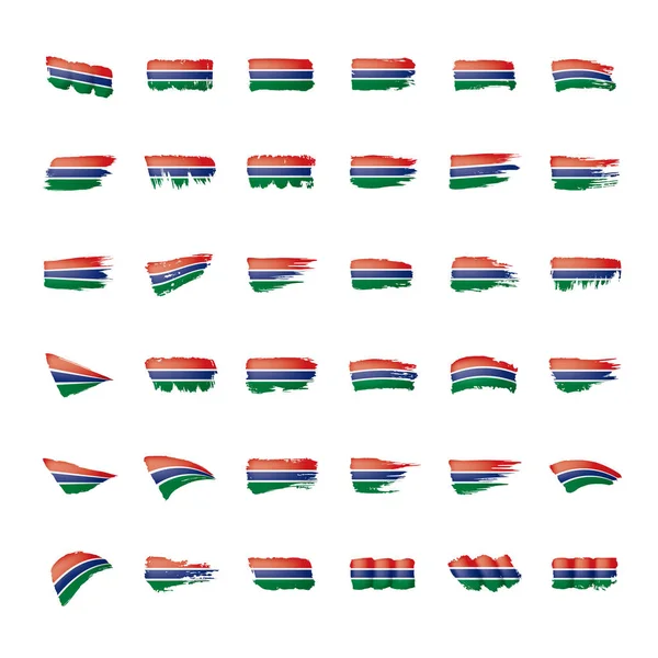 Σημαία Γκάμπια, διανυσματική απεικόνιση σε λευκό φόντο — Διανυσματικό Αρχείο