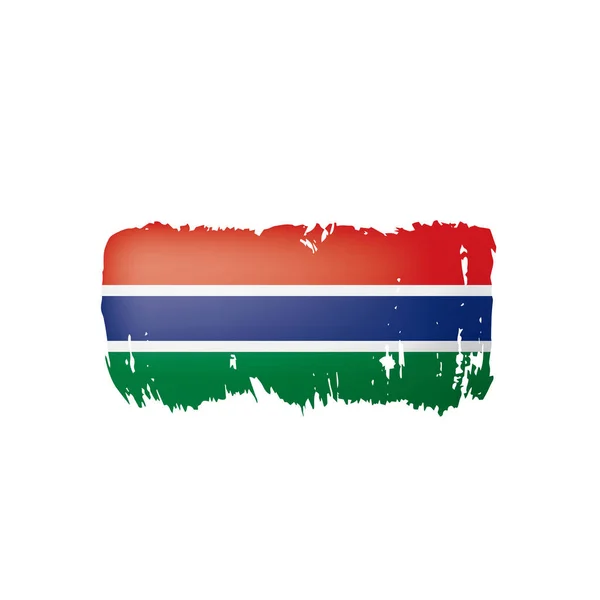 Gambia vlag, vector illustratie op een witte achtergrond — Stockvector