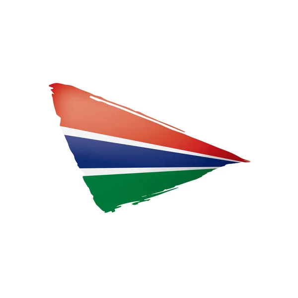 Gambia-Flagge, Vektordarstellung auf weißem Hintergrund — Stockvektor