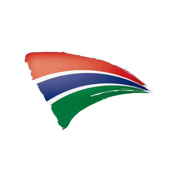 Bandera de Gambia, ilustración vectorial sobre fondo blanco — Archivo Imágenes Vectoriales