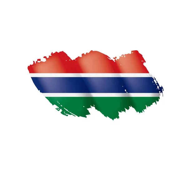 Bandiera Gambia, illustrazione vettoriale su sfondo bianco — Vettoriale Stock
