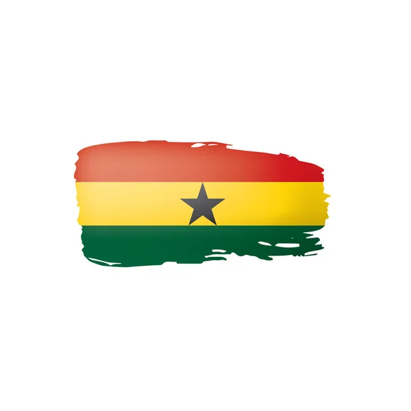 Ghanská vlajka, vektorová ilustrace na bílém pozadí — Stockový vektor
