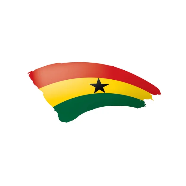 Bandera de Ghana, ilustración vectorial sobre fondo blanco — Archivo Imágenes Vectoriales