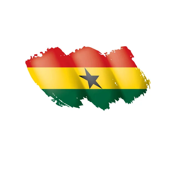 ガーナの国旗白い背景のベクトルイラスト — ストックベクタ