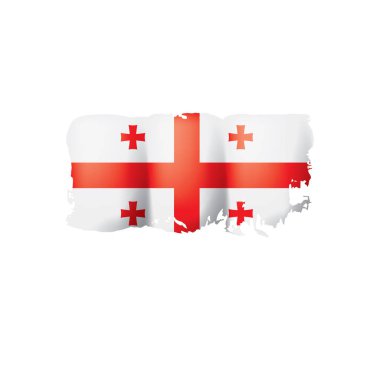 Georgia bayrak, beyaz bir arka plan üzerinde vektör çizim