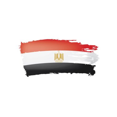 Mısır bayrağı, beyaz bir arka plan üzerinde vektör çizim
