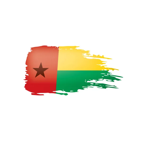 Guinea Bissau flagga, vektor illustration på en vit bakgrund — Stock vektor