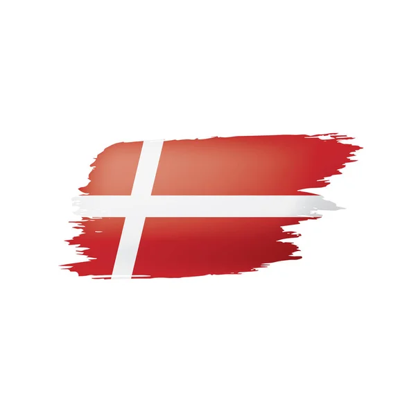 Denmark flag, vector illustration on a white background — Stock Vector