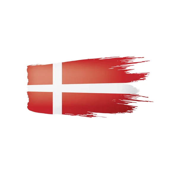 Danimarka bayrağı, beyaz bir arka plan üzerinde vektör çizim — Stok Vektör