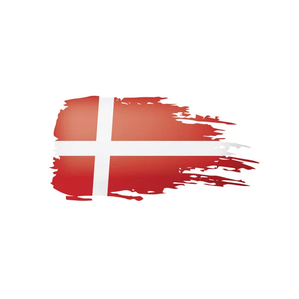 Bandeira da Dinamarca, ilustração vetorial sobre fundo branco — Vetor de Stock