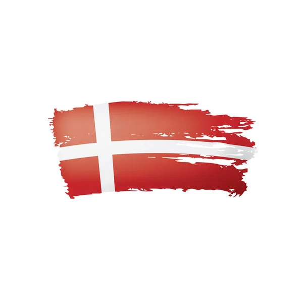 Denmark flag, vector illustration on a white background — Stock Vector