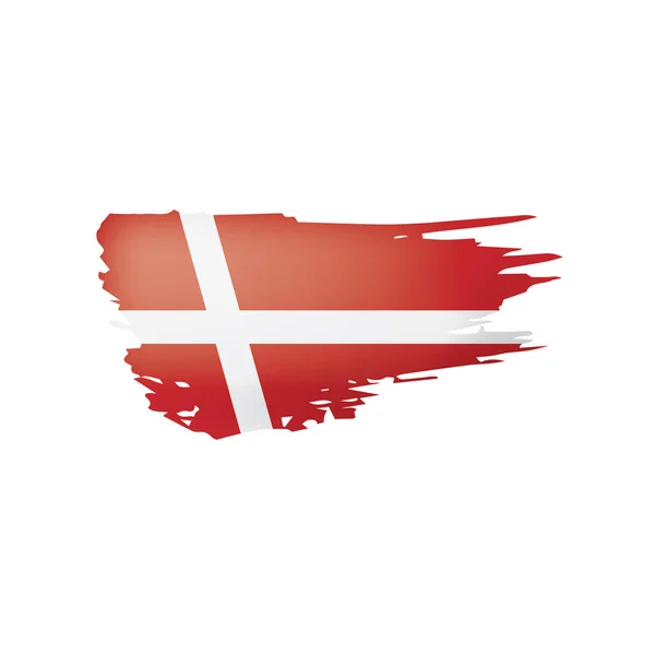 Denmark flag, vector illustration on a white background — Stock Vector