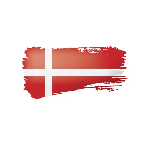 Флаг Дании, векторная иллюстрация на белом фоне — стоковый вектор