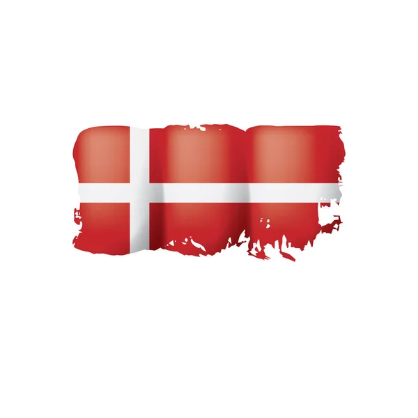 Flaga Danii Wektor Ilustracja Białym Tle — Wektor stockowy