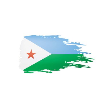 Cibuti bayrağı, beyaz bir arka plan üzerinde vektör çizim