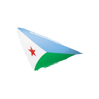 Cibuti bayrağı, beyaz bir arka plan üzerinde vektör çizim