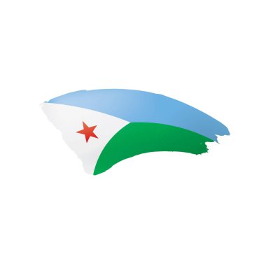 Cibuti bayrağı, beyaz bir arka plan üzerinde vektör çizim