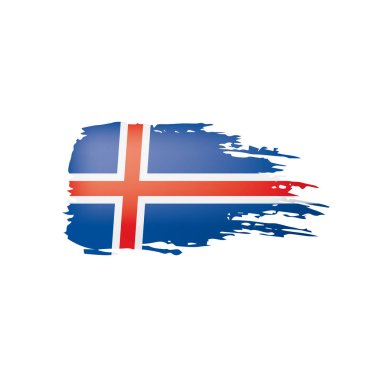 İzlanda bayrağı, beyaz arkaplanda vektör illüstrasyonu