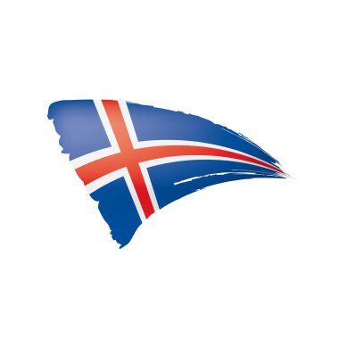 İzlanda bayrağı, beyaz arkaplanda vektör illüstrasyonu