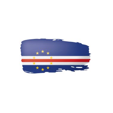 Cape Verde bayrağı, beyaz arkaplanda vektör çizimi