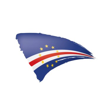 Cape Verde bayrağı, beyaz arkaplanda vektör çizimi