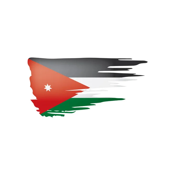 Jordánská vlajka, vektorová ilustrace na bílém pozadí — Stockový vektor