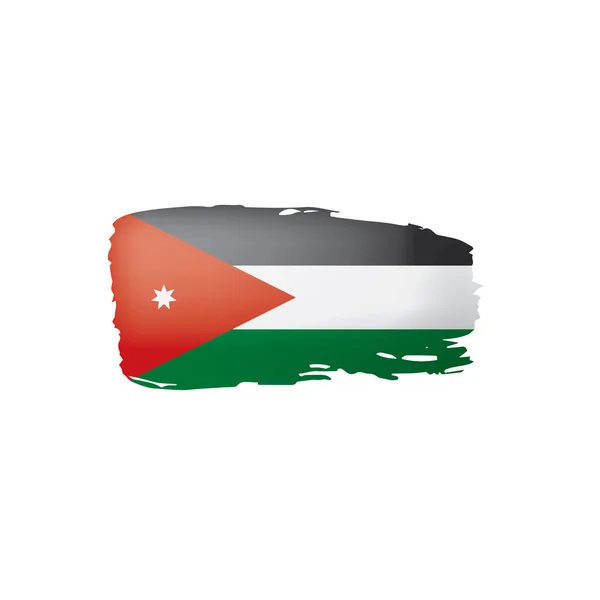 Jordanië vlag, vector illustratie op een witte achtergrond — Stockvector