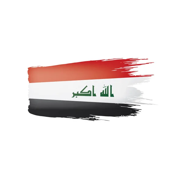 Ιρακινή σημαία, εικονογράφηση διάνυσμα σε λευκό φόντο — Διανυσματικό Αρχείο