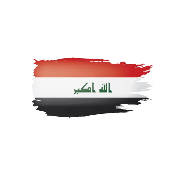 伊拉克旗子, 矢量例证在白色背景 — 图库矢量图片