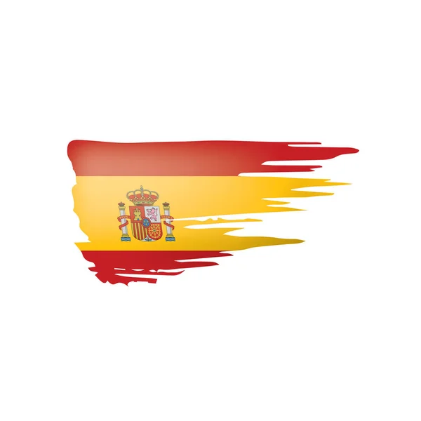 Spanien Flagga Vektor Illustration Vit Bakgrund — Stock vektor