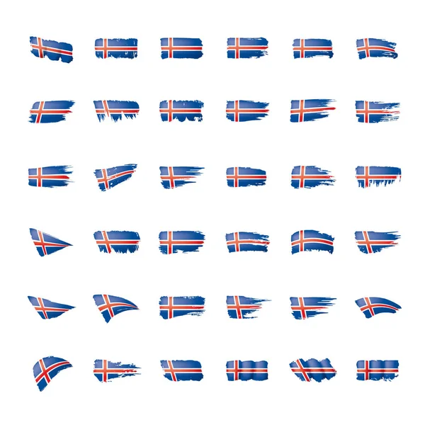 Bandera de Islandia, ilustración vectorial sobre fondo blanco — Vector de stock